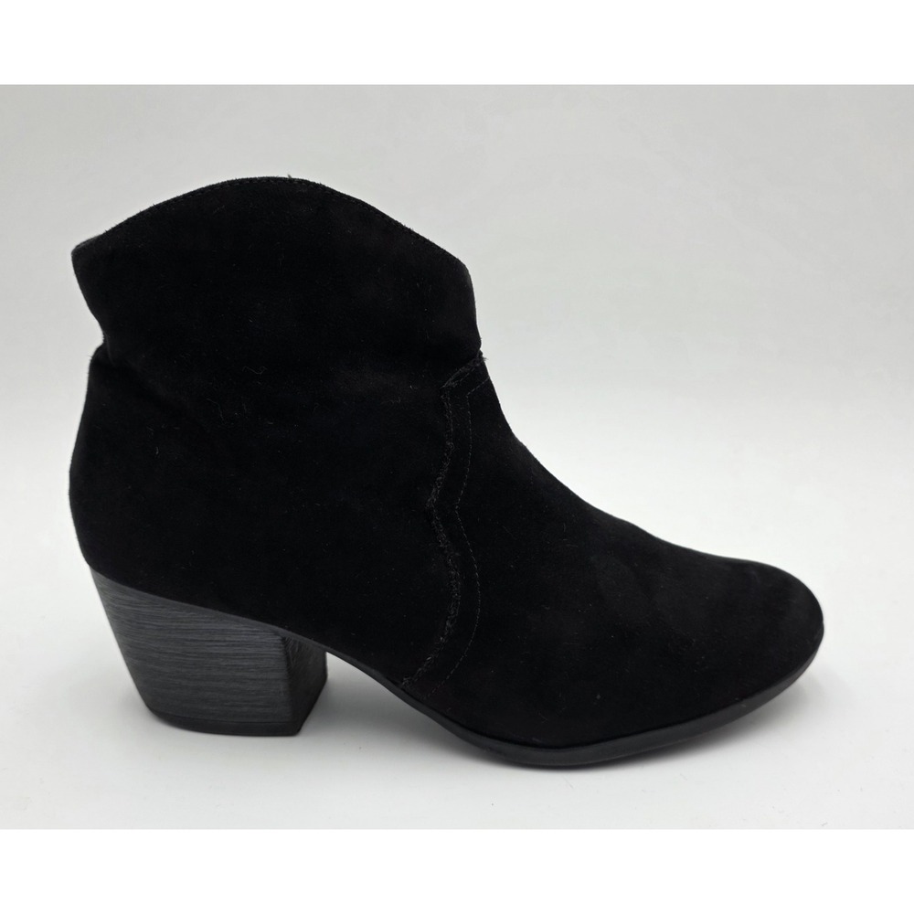 Faded Glory Women's Black Faux Suede Ankle Boots Block Heel Side Zip Size 7 - Picture 5 of 12